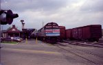 AMTK 412 leads the Silver Star into the station